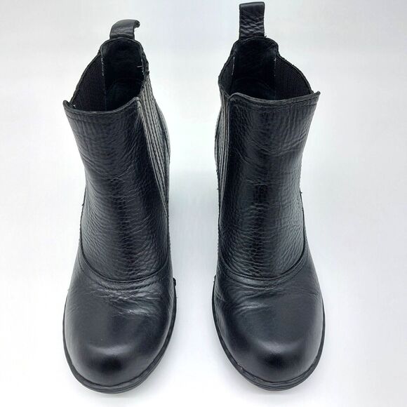 Born Boots Womens Sz 8.5 Black Leather Mireille Classic Block Heeled Platform - Picture 4 of 11